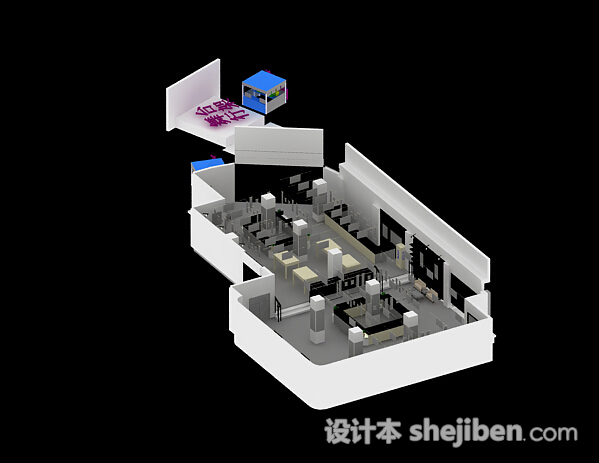 中国移动营业厅展厅3d模型下载