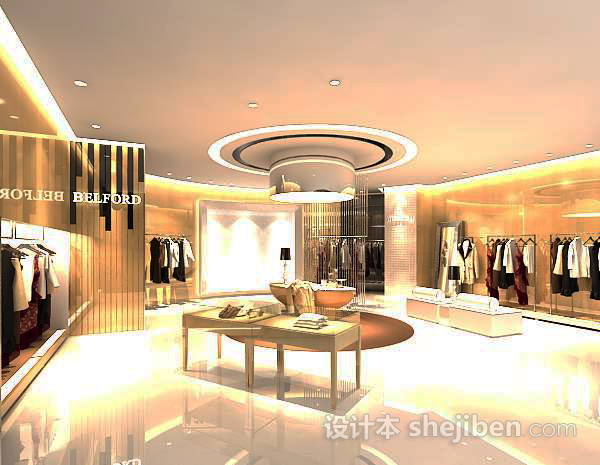 服装店吊顶3d模型下载