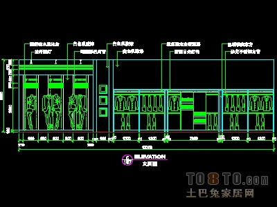 鞋帽店、服装店橱窗门面实套装修施工图纸、详图25套