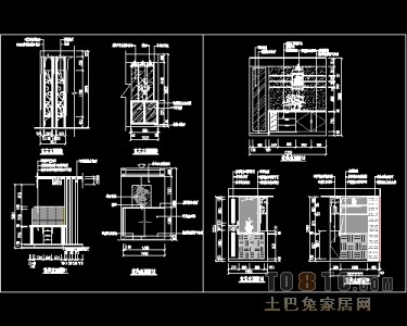 玄关，隔断装饰施工图下载28个下载
