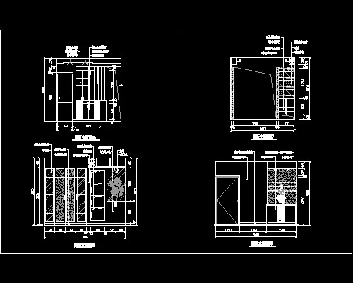 玄关，隔断装饰cad施工图25--CAD空间素材