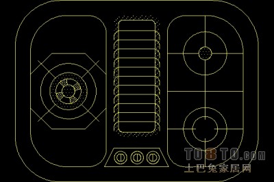 平面图块-餐具炉具11套