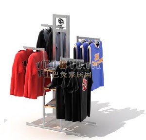 服装店货架3d模型下载