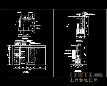 玄关，隔断装饰施工图下载28个下载