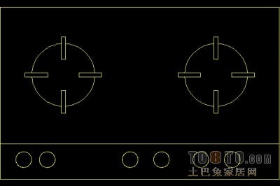 平面图块-餐具炉具11套