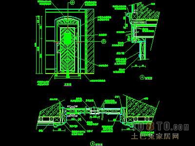门图块007-单扇门详图、双扇门详图、木做门套32...