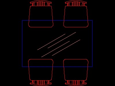 餐桌图块cad家具图块4--CAD图块素材
