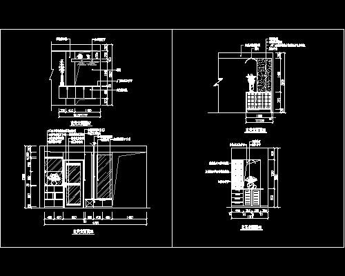 玄关，隔断装饰cad施工图6--CAD空间素材
