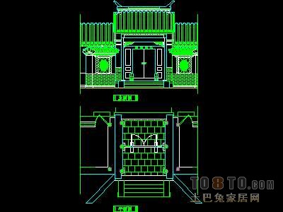 门图块005-中式垂花门、中式屏门16个