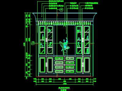 餐厅酒水柜cad详图16--CAD空间素材