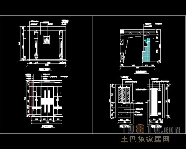 玄关，隔断装饰施工图下载28个下载
