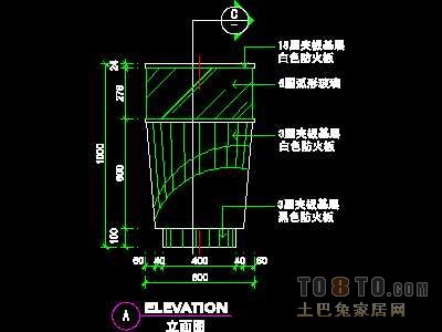美容美发-接待台、工作台装修施工图纸、详图18套