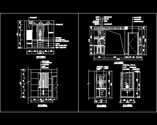 玄关，隔断装饰cad施工图8--CAD空间素材