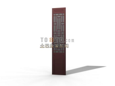 中式门3d模型下载
