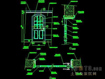 门图块007-单扇门详图、双扇门详图、木做门套32...