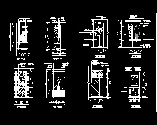 玄关，隔断装饰cad施工图3--CAD空间素材