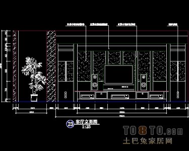 电视背景墙设计施工图免费下载22个