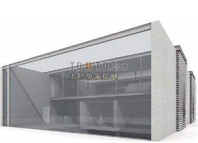现代简洁造型别墅3d模型下载