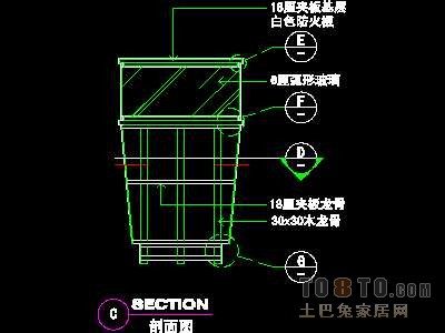 美容美发-接待台、工作台装修施工图纸、详图18套