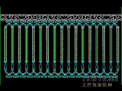 西式栏杆、现代式栏杆、铁艺栏杆图块60个