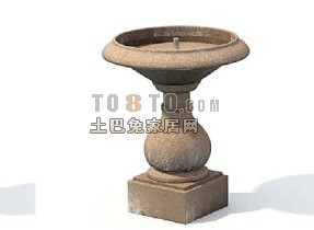 园林喷泉3d模型下载