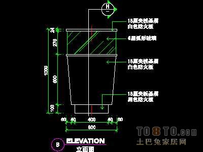 美容美发-接待台、工作台装修施工图纸、详图18套