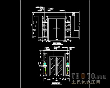 玄关，隔断装饰施工图下载28个下载