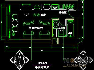 宾馆实套、标准客房详图详图