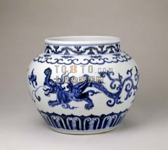 青花瓷器3d模型下载