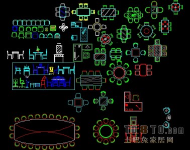 桌椅组合图块免费下载