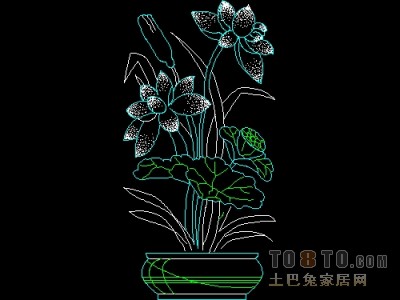 饰物陈设图纸素材004-植物31套