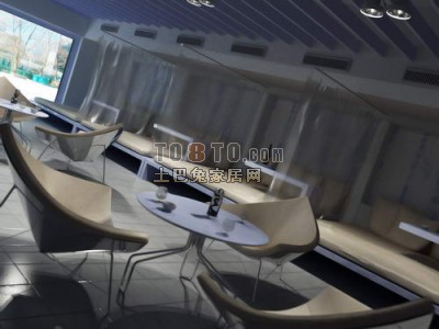 休息空间，咖啡厅3d模型下载