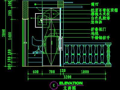 阳台cad祥图素材3--CAD空间素材