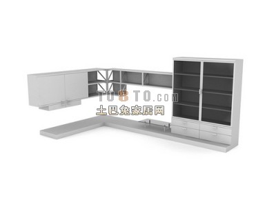 办公柜-文件柜14-5套3d模型下载