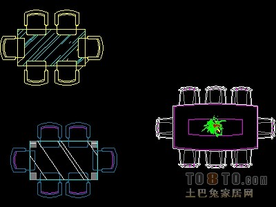 家具图块-餐桌图块11个