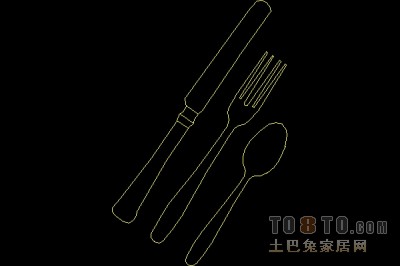 平面图块-餐具炉具11套