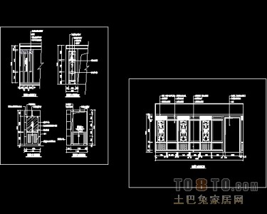 玄关，隔断装饰施工图下载28个下载