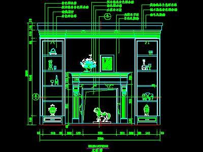 餐厅酒水柜cad详图4--CAD空间素材