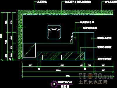 美容美发-接待台、工作台装修施工图纸、详图18套