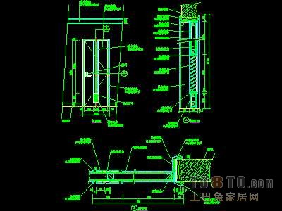 门图块007-单扇门详图、双扇门详图、木做门套32...