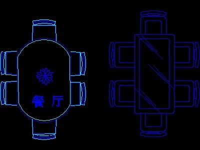餐桌图块cad家具图块8--CAD图块素材