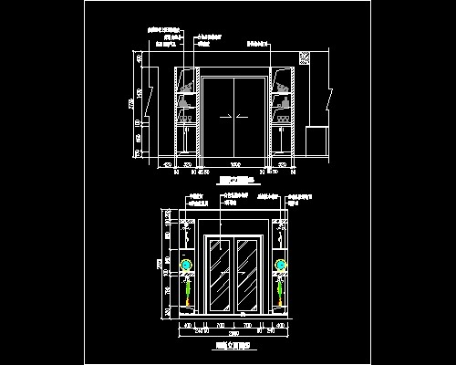 玄关，隔断装饰cad施工图28--CAD空间素材
