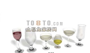 高脚玻璃杯红酒杯3d模型下载