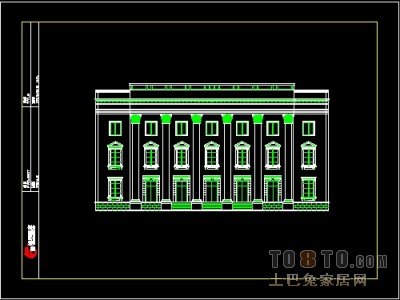 饰物陈设图纸素材007-建筑外观9套
