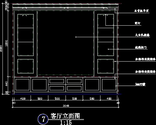 电视背景墙cad设计施工图21--CAD空间素材