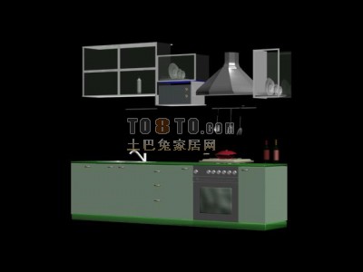 小户型橱柜3d模型下载