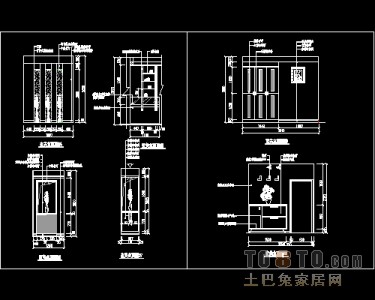 玄关，隔断装饰施工图下载28个下载