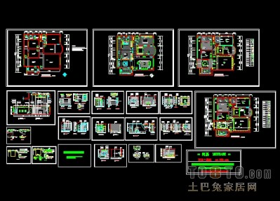 四房两厅豪华家装CAD图纸