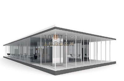 现代简洁造型别墅3d模型下载