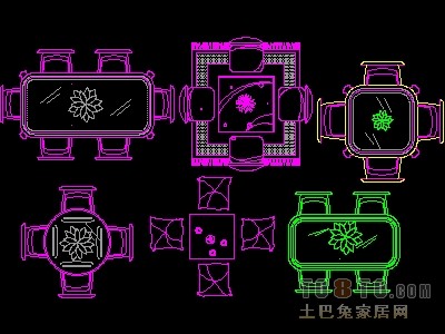 家具图块-餐桌图块11个